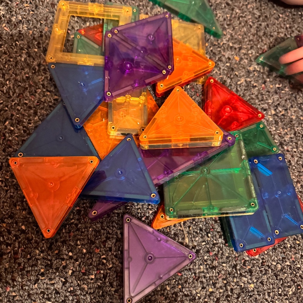 Colorful Magnetic Building Tiles for Kids 32 pc set